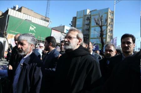 حضور رئیس مجلس در راهپیمایی 22 بهمن تهران
