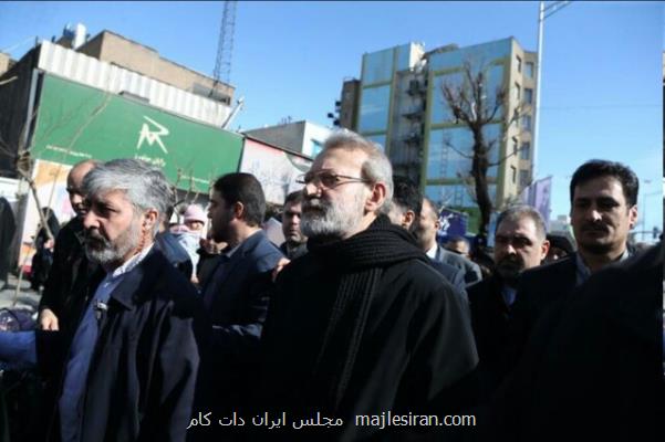 حضور رئیس مجلس در راهپیمایی 22 بهمن تهران